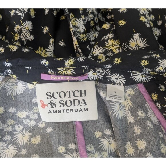 Scotch & Soda Amsterdam Unstructured Blazer Black & Daisy Print Size Sm - Picture 7 of 9